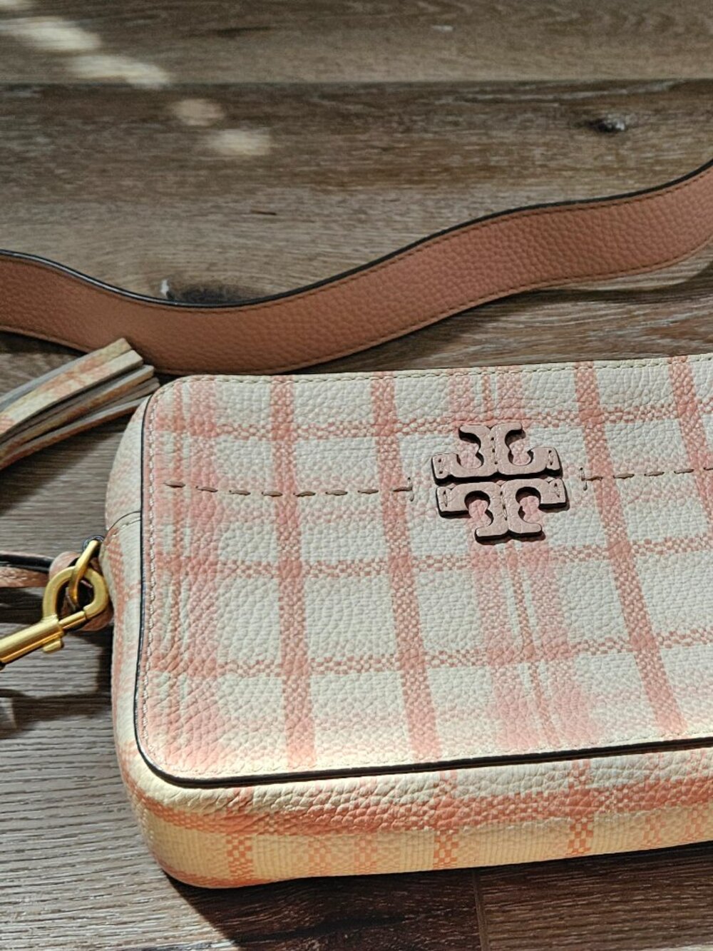 Tory Burch  Plaid Camera Bag